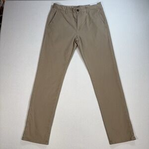 Mott & Bow Everyday Comfort Slim Chino Pants Men's 31 (fits 32x32) Khaki Stretch